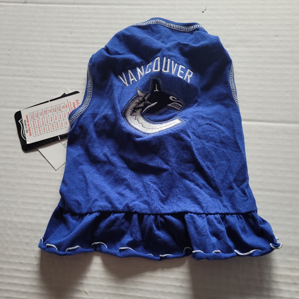 All Star Dogs NHL Vancouver Canucks Unisex Dog Cheerleader Dress Size Medium